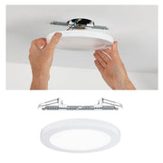 LED Recessed panel 2-in-1 Cover-it Round White-Matte installation instructions with surface and ceiling installation.