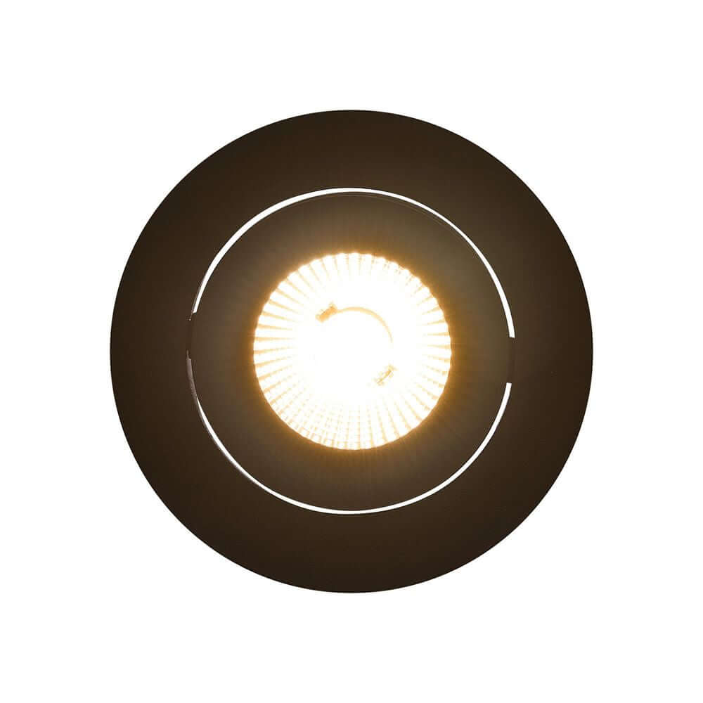 LED Einbaustrahler Aliki IP44 von oben mit warmem, natürlichem Licht.