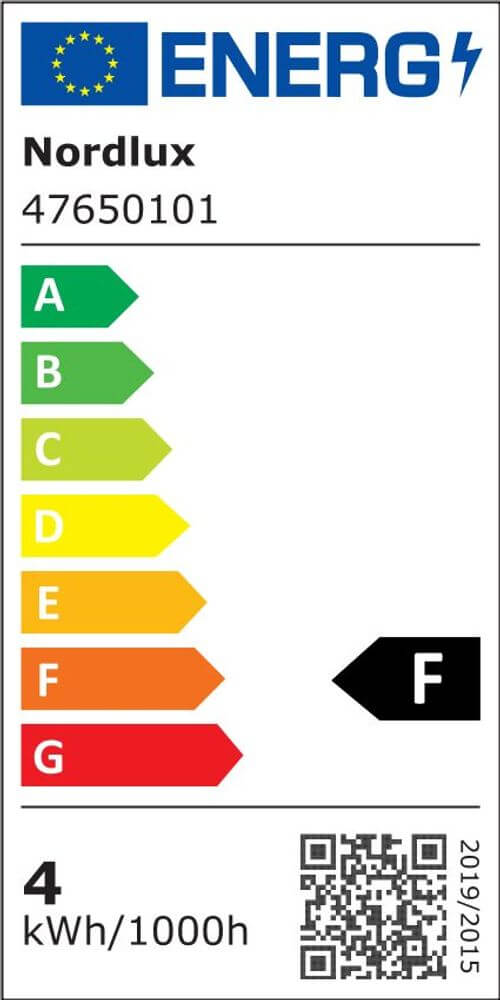Energieeffizienzlabel für Nordlux LED Einbaustrahler Clyde 8 4000K mit F-Klassifizierung