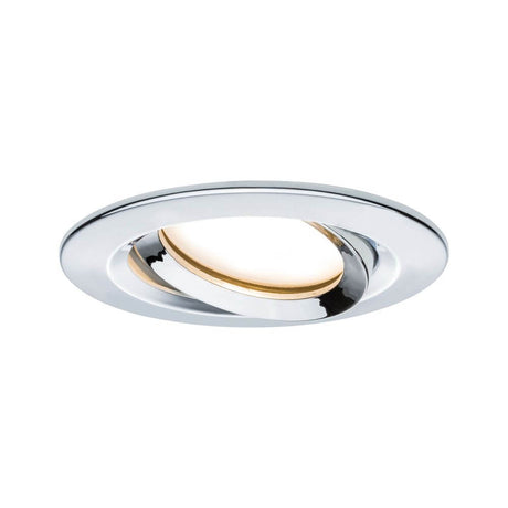 LED Recessed spotlight Nova Plus Coin dimmable IP65 2700K chrome in chrome-colored design.