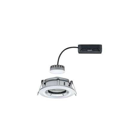LED Recessed spotlight Nova Plus Coin dimmable IP65 2700K chrome with retaining springs and quick connector for easy installation.