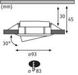 LED Einbaustrahler Nova Plus Coin Dimmbar IP65 2700K Chrom  Paulmann   