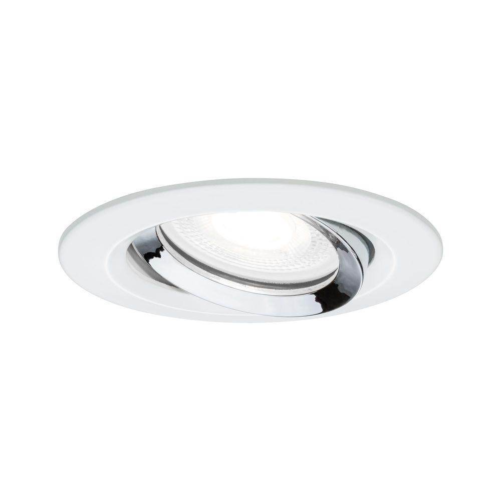 LED Einbaustrahler Nova Plus IP65 in Weiß und Chrom, 6W, energieeffiziente Innenbeleuchtung.