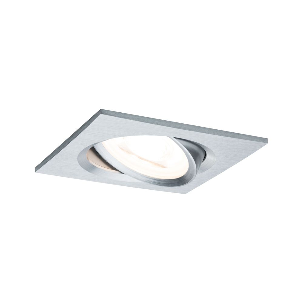 LED built-in spotlight Nova angular 3 levels dimmable aluminum turned