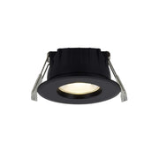 LED Einbaustrahler Rosalee IP65 in elegantem Schwarz mit zentralem Licht.