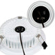 LED-Einbaustrahler Ugr<19 25W Dimmbar 3000K-4000K CRI90 mit externem Dali-Dimmnetzteil und detaillierter Rückansicht.