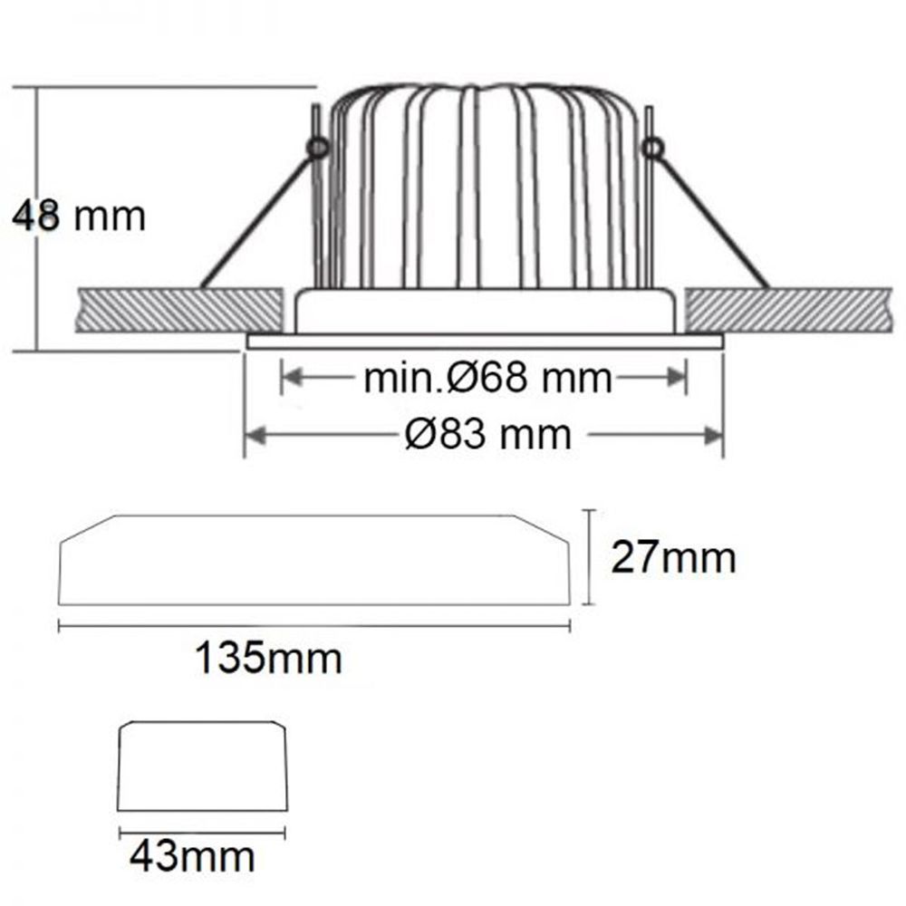 LED-Einbaustrahler Sys-68 10W Dali-Dimmbar 3000K IP65