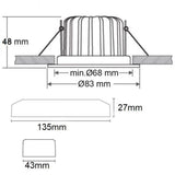 LED-Einbaustrahler Sys-68 10W Dali-Dimmbar 3000K IP65