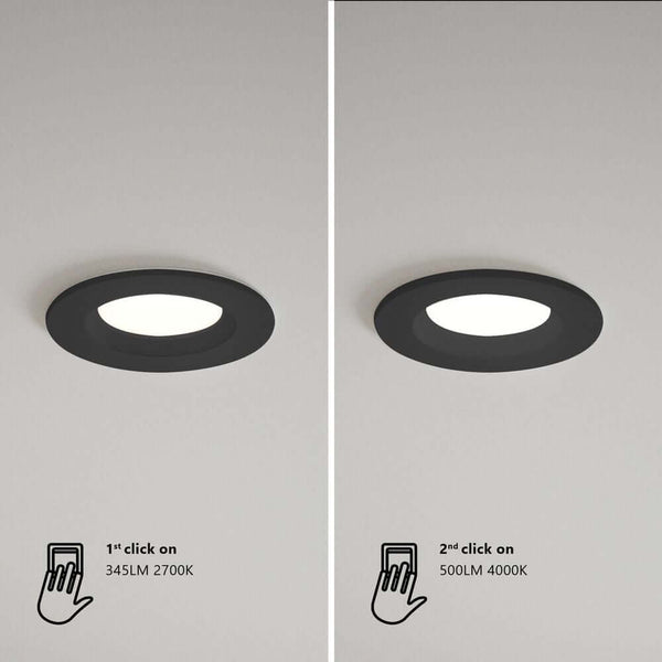LED Einbaustrahler Tiaki IP65 mit Moodmaker™, 1. Klick 345lm 2700K, 2. Klick 500lm 4000K