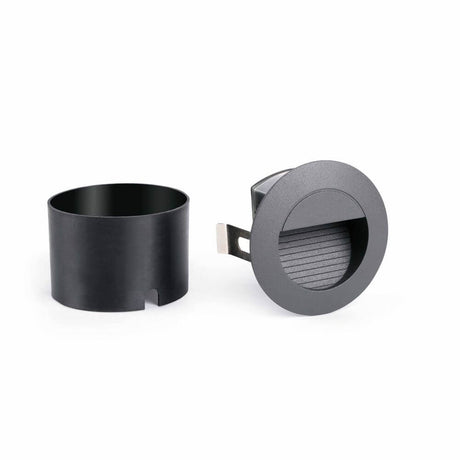 LED recessed wall light MINI RACING 4000K IP44 dark grey with removable housing.