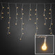 LED Eisregen Lichtervorhang 400 Globes bernsteinfarbene Diode IP44, schimmernde Lichterkette für festliche Dekoration.