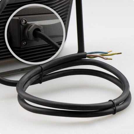 LED Fluter Neutralweiß 30W 2400lm , IP65 Schwarz - Anschlusskabel und Anschlussterminal auf der Rückseite