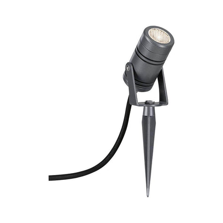 LED Projecteur de jardin Radon gris métal IP65 - spot de jardin orientable pour une lumière blanc chaud en extérieur.