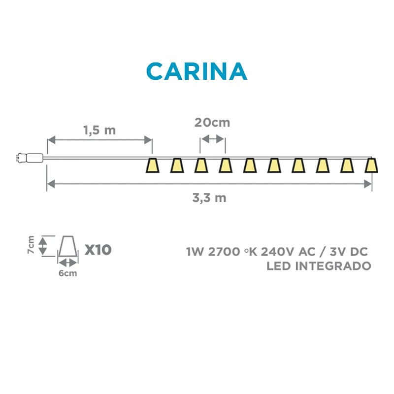 LED Schirmchen-Girlande Carina IP44