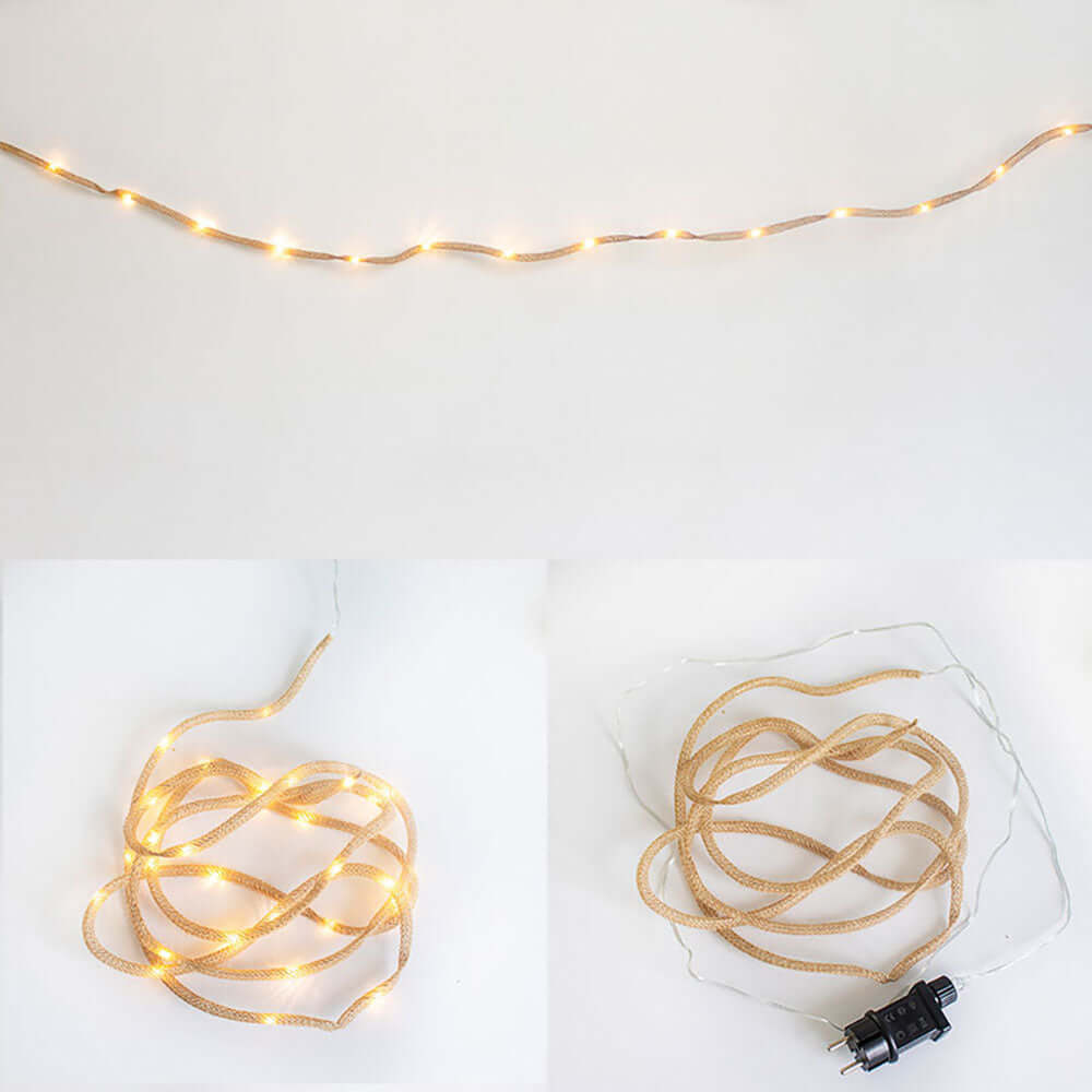 LED jute light chain Lia IP44