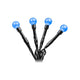 LED Globelichterkette runde Dioden 80 blaue Dioden IP44 - Detailaufnahme der blauen Kugeln auf schwarzem Kabel.