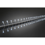LED Guirlande lumineuse globe avec diodes rondes 80 diodes blanc froid IP44 sur fond noir avec des boules lumineuses.