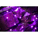 LED Globelichterkette runde Dioden 80 purpurfarbene Dioden IP44 leuchtet auf Holz mit Schnee.