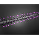LED Globelichterkette runde Dioden 80 purpurfarbene Dioden IP44 auf einem schwarzen Hintergrund.