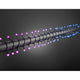 LED Globelichterkette runde Dioden mit rot/blau Farbwechsel 80 farbwechselnde Dioden IP44 auf schwarzem Hintergrund.