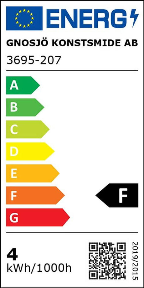 Energieeffizienzlabel F von Gnosjö Konstsmide AB für 3695-207 mit kWhverbrauch 4 kWh/1000h.