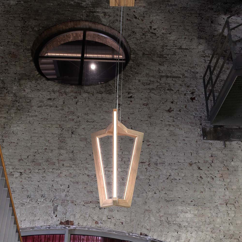 Lámpara LED colgante Leif 4000lm roble aceitado