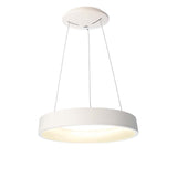 Minimalistische LED-Hängelampe Loop 60cm, dimmbar, warmweißes Licht, weiße Opal-Abdeckung.