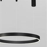 Moderne LED Hängeleuchte Motif in Schwarz, runde Form, ideal für Ess- und Wohnzimmer.