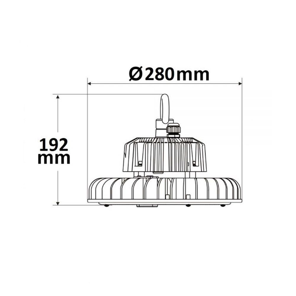 LED high bay light 200W 28000lm 60° IP65 1-10V dimmable neutral white