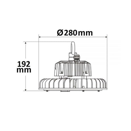 LED indendørs spotlight 200W 28000LM 60 ° IP65 1-10V dæmpbar neutral hvid