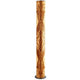 LED Holz-Stehleuchte Lucerna 160cm Olivesche Maser in Olivesche Maser, zylindrischer Holzschirm, schwarzer Fuß.