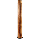 LED Holz-Stehleuchte Lucerna 160cm in Satin Nussbaum, elegantes Design mit zylindrischem Schirm.