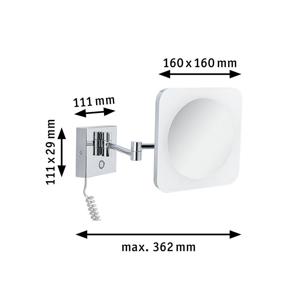 LED HomeSpa Kosmetikspiegel Jora Dim-to-Warm Chrom, Weiß  Paulmann   