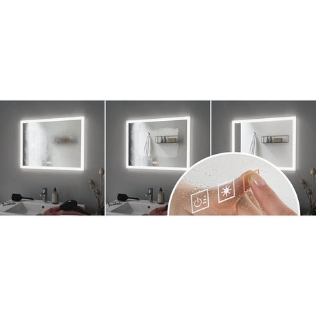 HomeSpa LED Leuchtspiegel Mirra Heiz-Funktion & CCT-Dimmbar mit Touch-Bedienfeld und beschlagfreiem Spiegel.