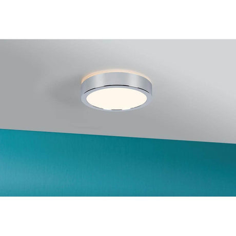 LED HomeSpa Panel Aviar Ø 22cm Chrom Phasen Dimmbar in modernem Badezimmerdesign.
