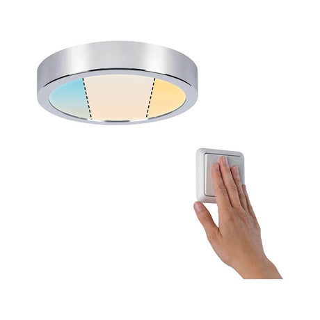 LED HomeSpa Panel Aviar Ø 22cm commande CCT blanc, chromé avec commande manuelle.
