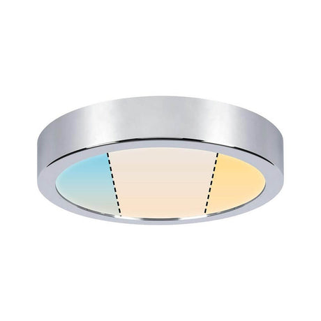 LED HomeSpa Panel Aviar Ø 22cm commande CCT blanc, chromé avec cadre chromé et éclairage anti-éblouissement.