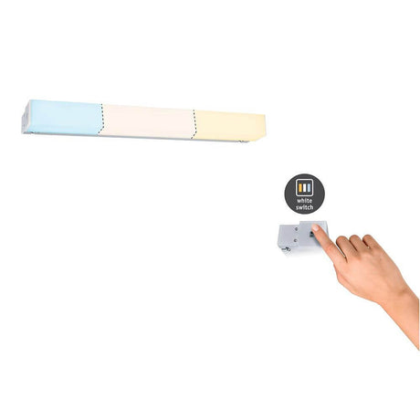 LED HomeSpa Spiegelleuchte Luno CCT-Switch Weiß mit WhiteSwitch-Funktion zur Lichtfarbenauswahl.