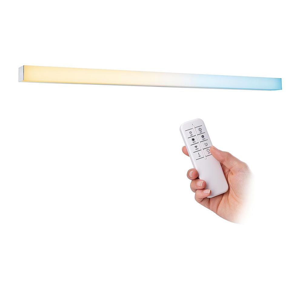 LED Homespa -peilivalo Toory Dim-to-Warm Chrome, valkoinen