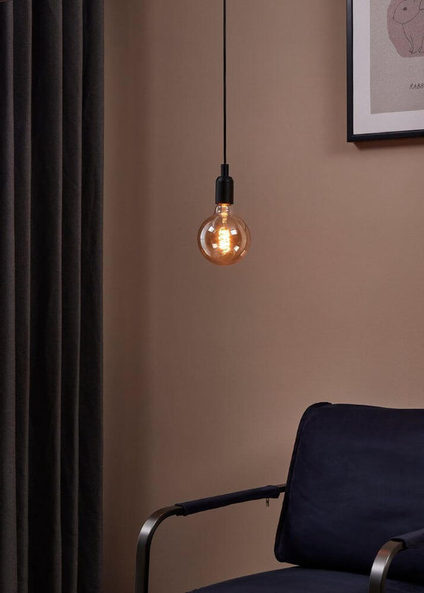 LED Lampe E27 4W Deko Leuchtmittel E27 G125, amberfarbene Vintage-Globe-Lampe mit warmweißem Licht