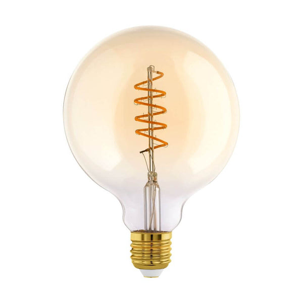 LED Lampe E27 4W Deko Leuchtmittel E27 G125, amberfarben, warmweiß, dimmbar, Vintage-Design
