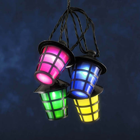 LED Lampion Lichterkette 20 bunten Laternen 20 Kaltweiße Dioden IP44