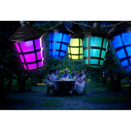 LED Lampion Lichterkette 40 bunten Laternen 40 Kaltweiße Dioden IP44, farbenfrohe Beleuchtung für Garten und Terrasse.