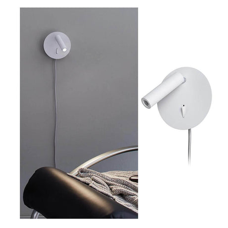 LED Lese- & Wandleuchte Tabari Weiß, Chrom an der Wand mit Kabel, ideal für Leselicht im modernen Raum.