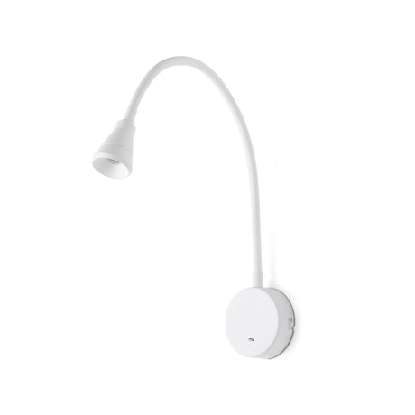 LED Leselampe BEL Weiß mit flexiblem Arm und modernem Design in Weiß.