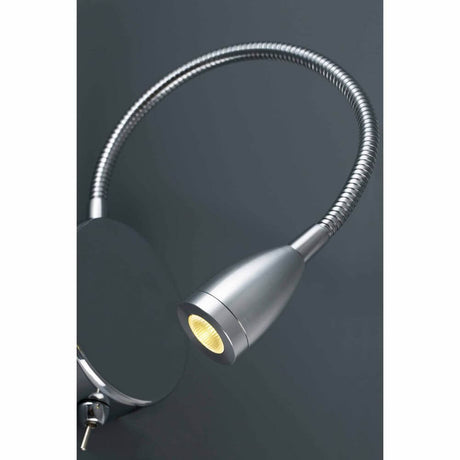 LED LOKE reading light 3W 3000K chrome, flexible lamp arms and modern design.
