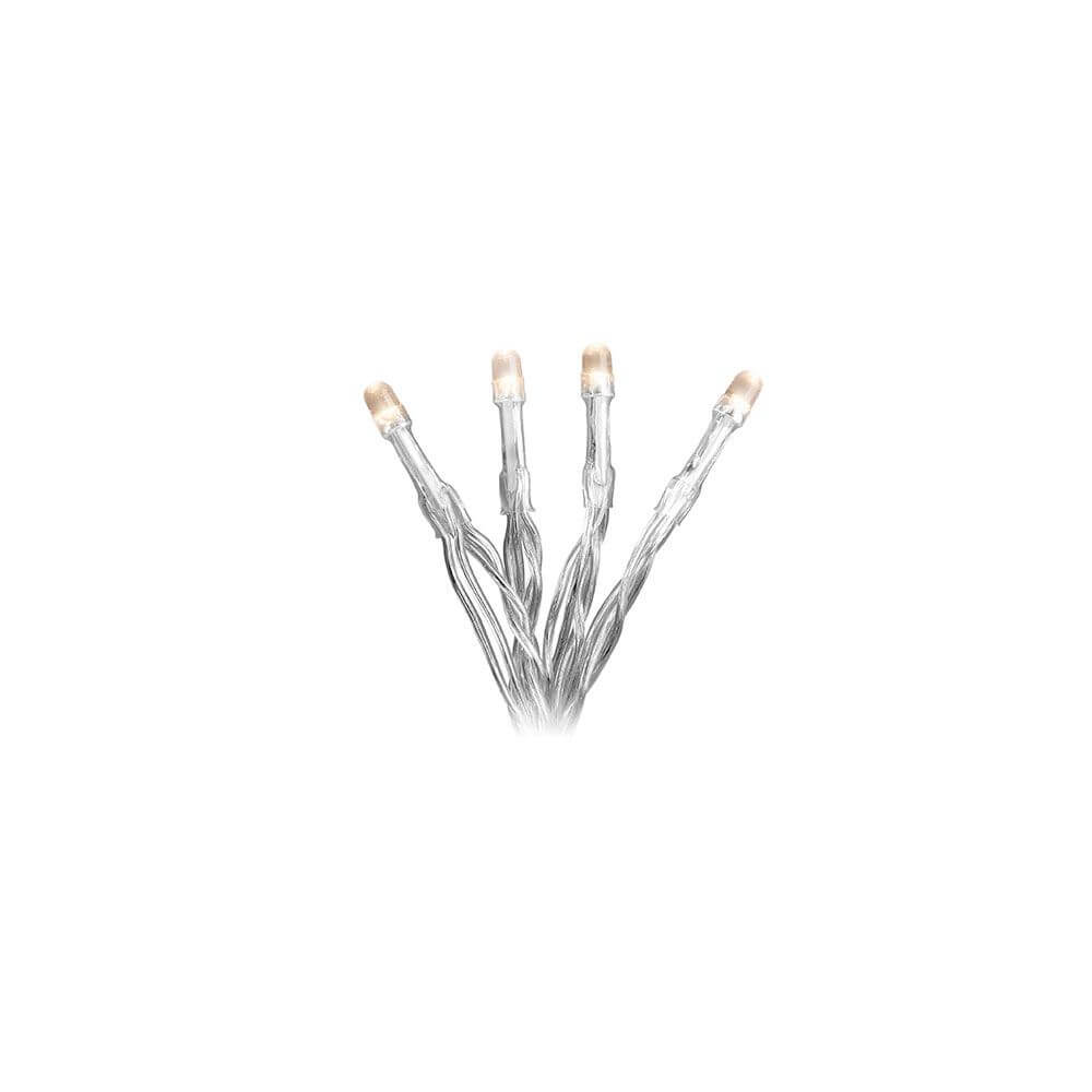 LED Lichterkette 10 Warmweiße Dioden batteriebetrieben mit warmen Lichtern für festliche Dekoration.