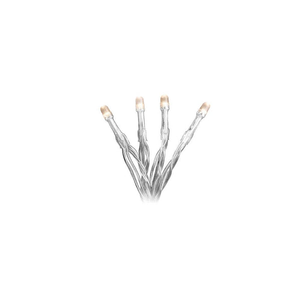 LED Lichterkette 10 Warmweiße Dioden batteriebetrieben mit warmen Lichtern für festliche Dekoration.
