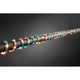 LED Lichterschlauch 6m mit Lichtsensor Timer 96 bunte Dioden batteriebetrieben IP44 auf schwarzem Hintergrund.