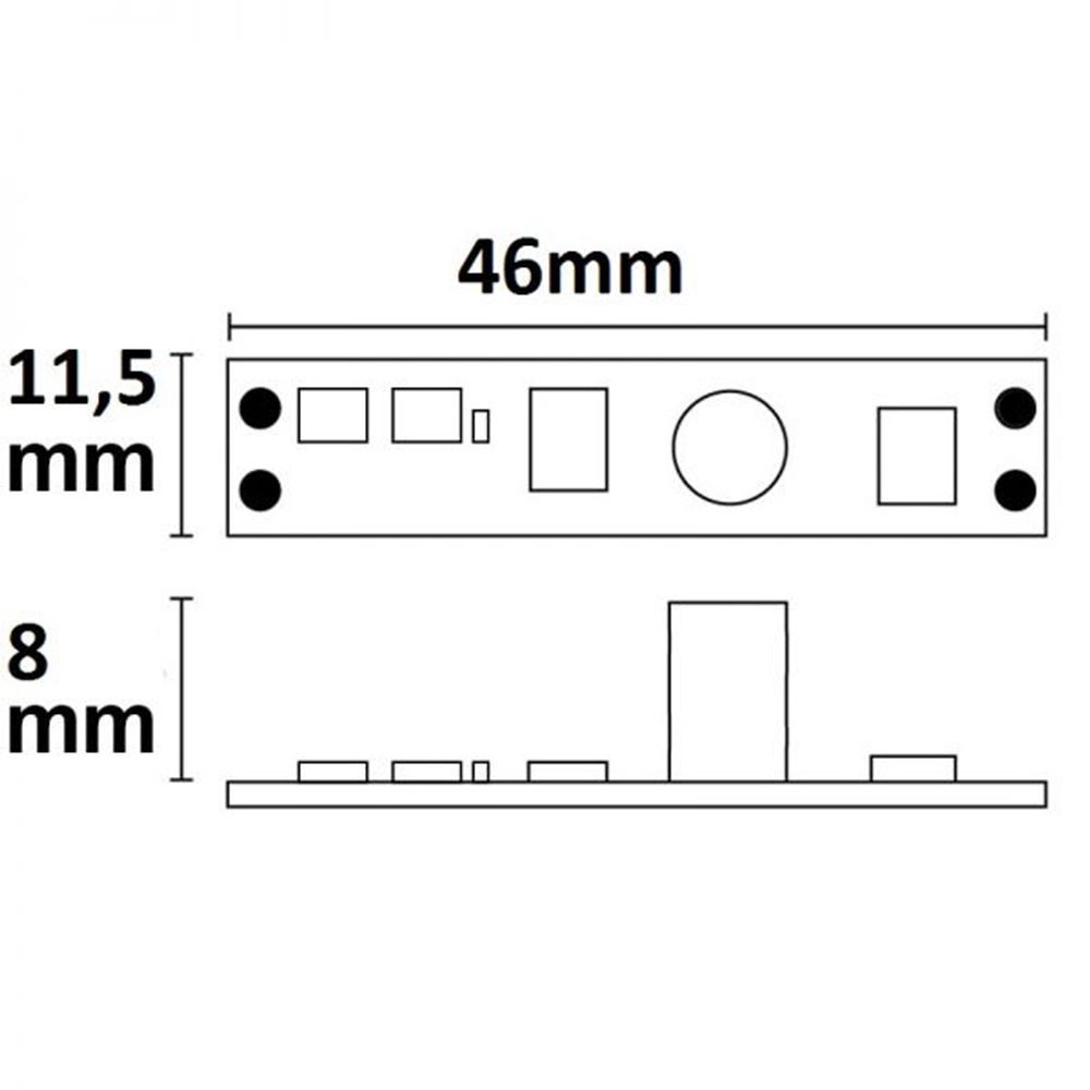 LED -strip gestkontroll Mini Dimmer med en torkande sensor för profiler